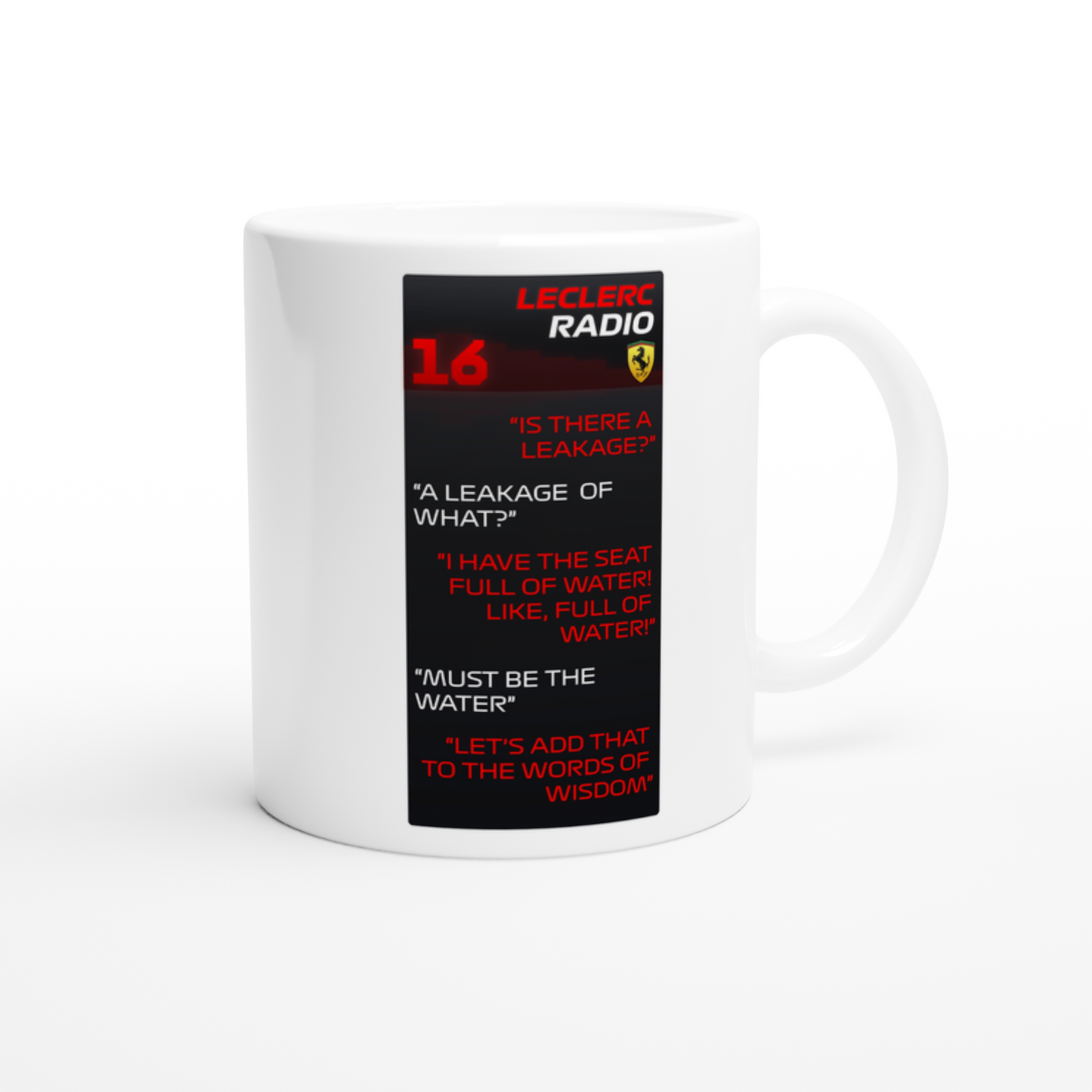 Charles Leclerc - "Must be the Water" | Ferrari Team Radio Mug